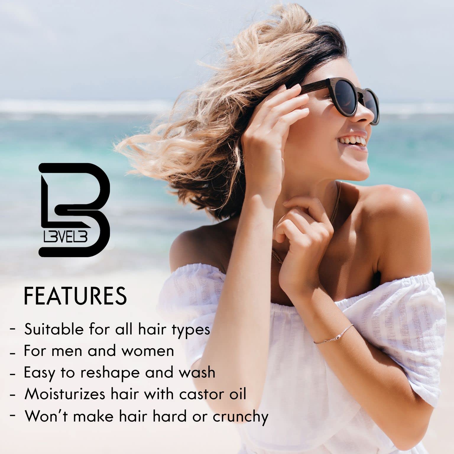 L3 Level 3 Sea Salt Texturizing Spray - Creates Beachy Waves and Texture - Casual Hair Finish (8.45 Fl Oz)
